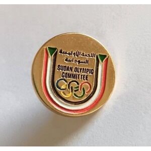 1984 Sudan National Olympic Commitee Pin LA Olympics Pinback Lapel
